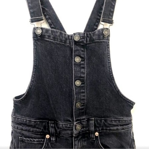 Free People/ We The Free Women's Black Shelby Button-Up Denim Overalls Size 30 - Picture 4 of 14